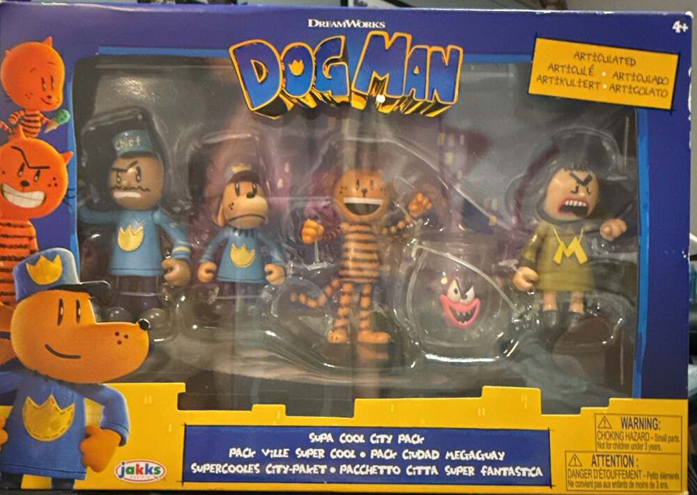 Jakks Pacific DreamWorks Dog Man Supa Cool City Pack Action Figure Set 5-Pack
